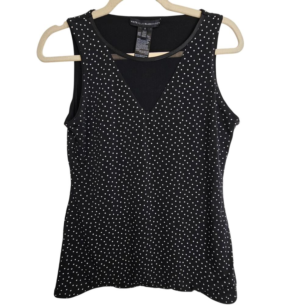 White House Black Market Blouse V-Neck Blouse Women S Black Polka Dot Blouse